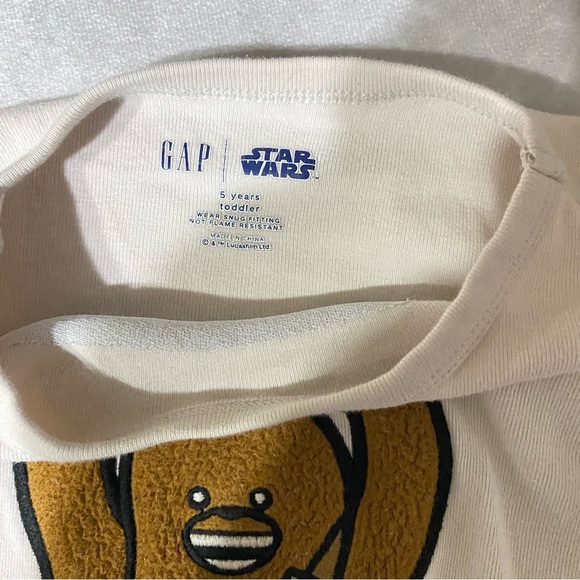 GAP Star Wars Pajama Tops Lot Of 2 Chewbacca C3PO R2-D2 Size 5 Toddler - Picture 5 of 13